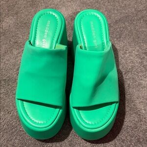 Madden Girl bright Green Mules